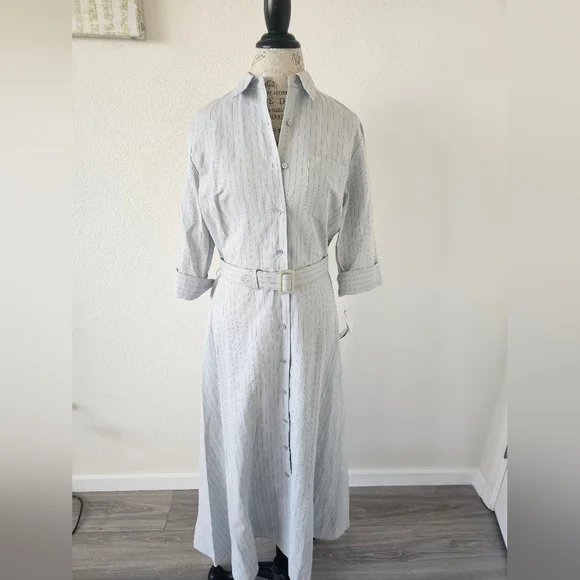 Jones New York | Dresses | Jones New York Maxi Linen Maxi Dress Fit And  Flare Belted Linen Shirt Dress | Poshmark